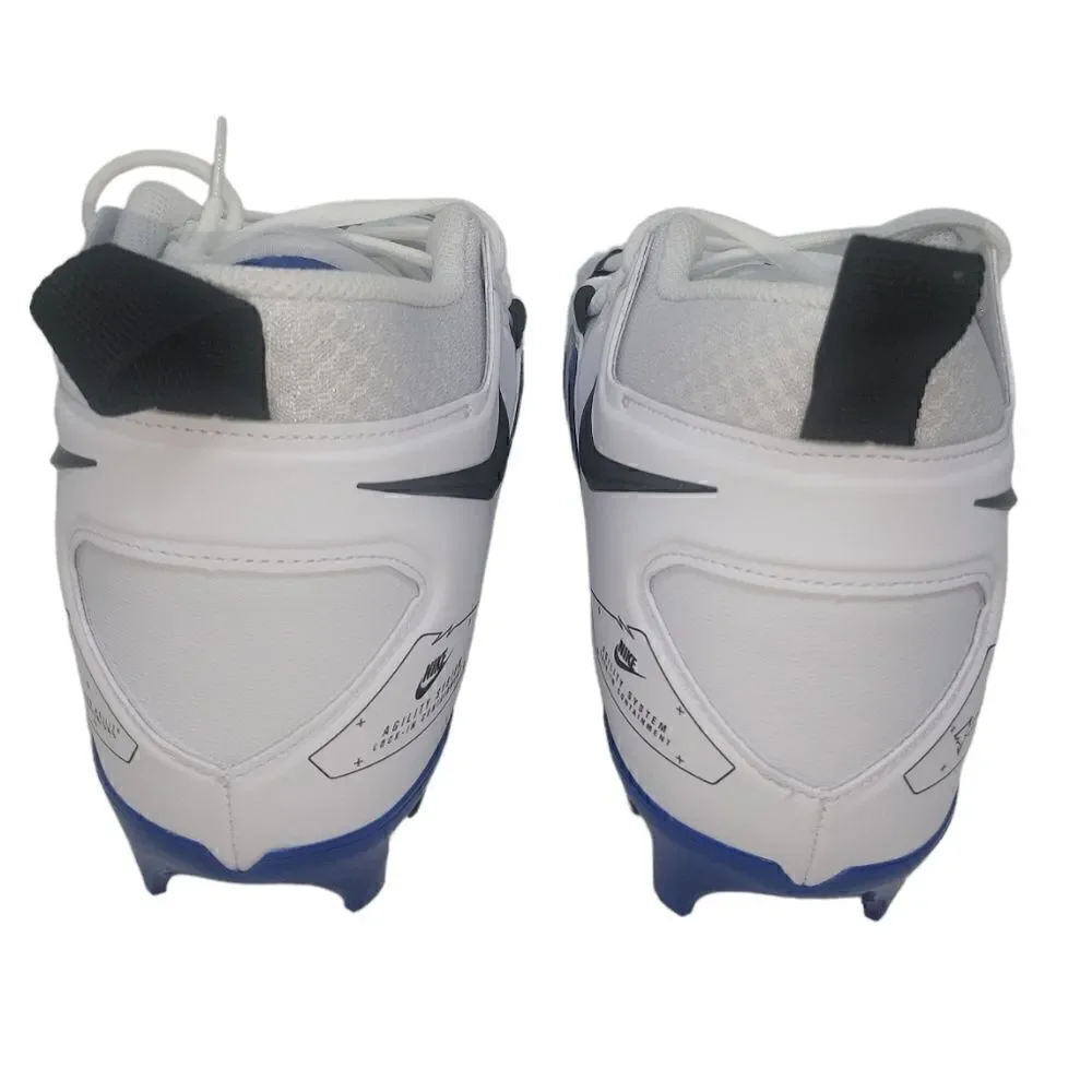 Nike Alpha Menace Pro 3 Football Cleats White/Black/Blue CT6649-101 Men’s 11.5